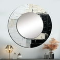 thumbnail image 1 of Designart "Scandinavian Modernity Art In Black And Beige" Abstract Painting Rund Mirror For Wall Decor - Large Black Round Printed Mirror -Modern Round Living Room Mirror - 23" x 23", 1 of 6