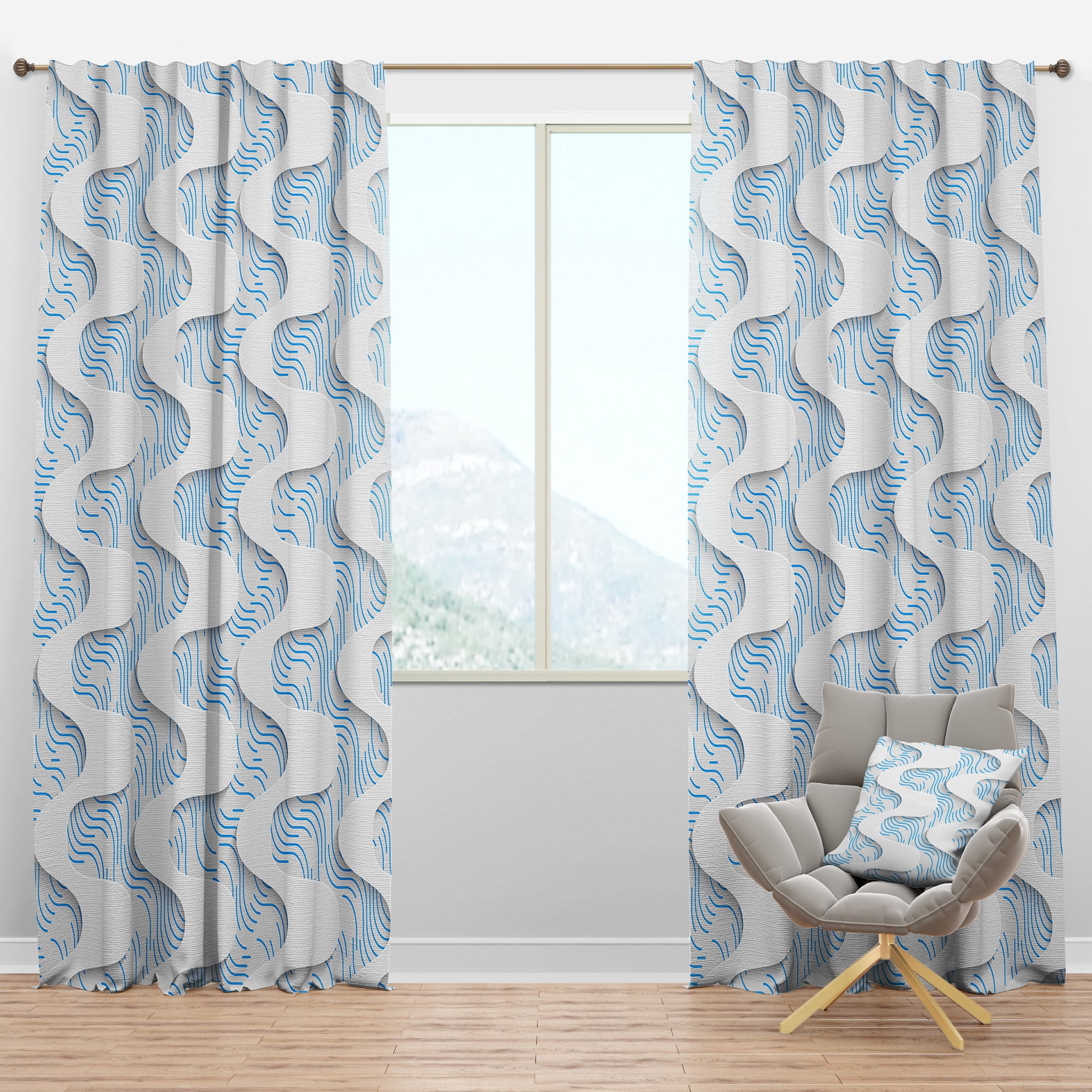 Designart 'Scandinavian Pattern I' Modern & Contemporary Blackout Curtain Panel