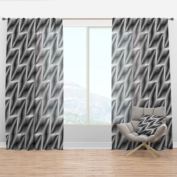 Designart 'Scandinavian Pattern III' Mid-Century Modern Curtain Panel