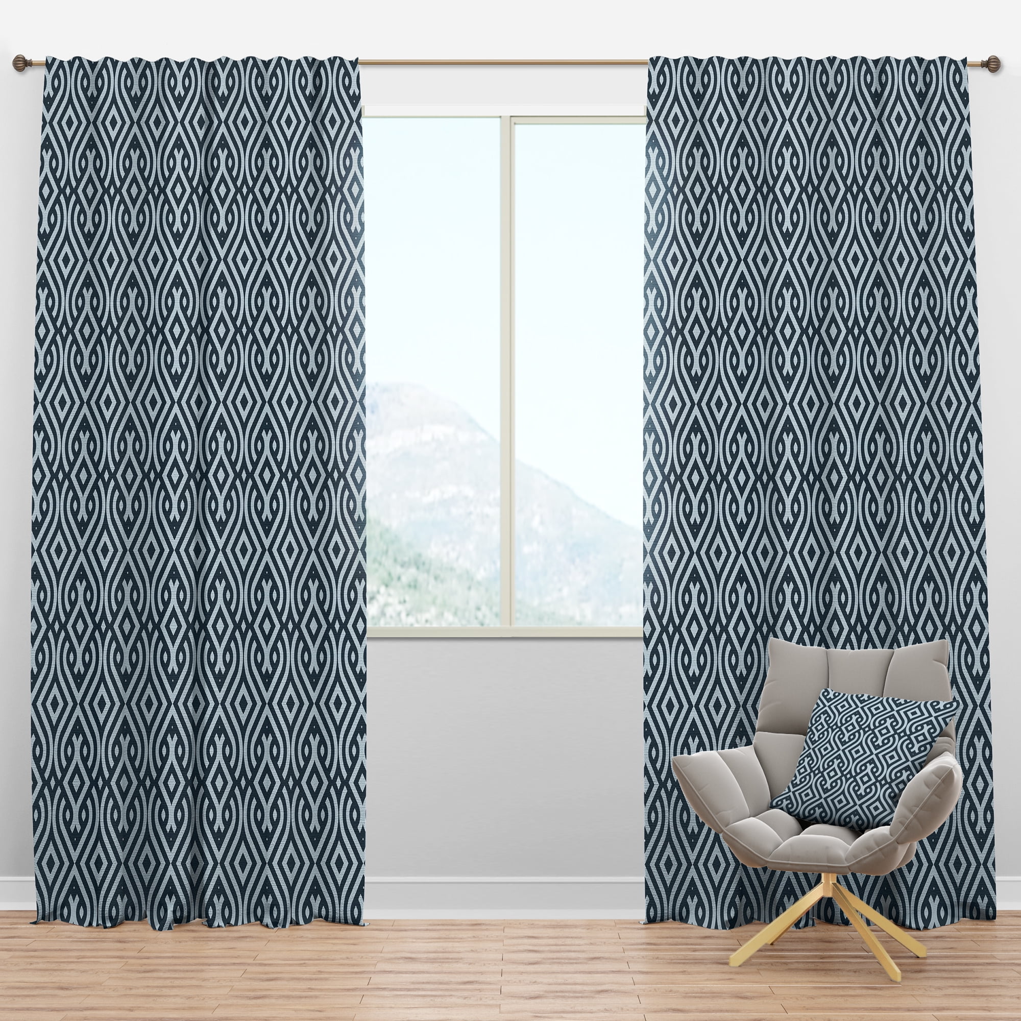Designart 'Scandinavian Pattern IV' Scandinavian Blackout Curtain Panel