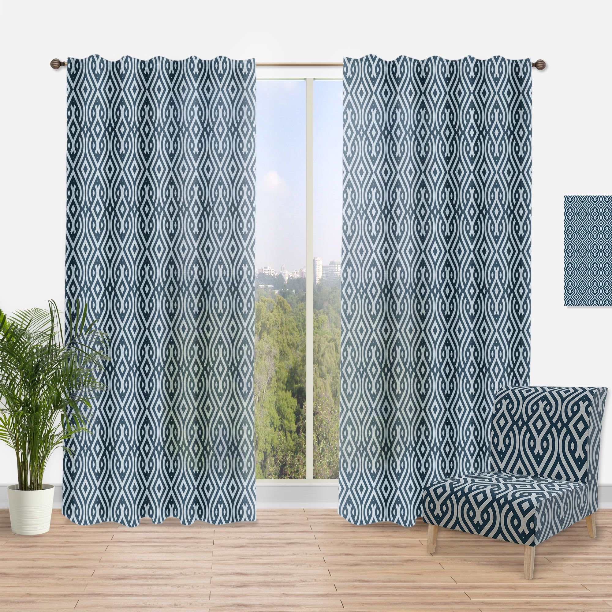 Designart 'Scandinavian Pattern IV' Scandinavian Curtain Panel