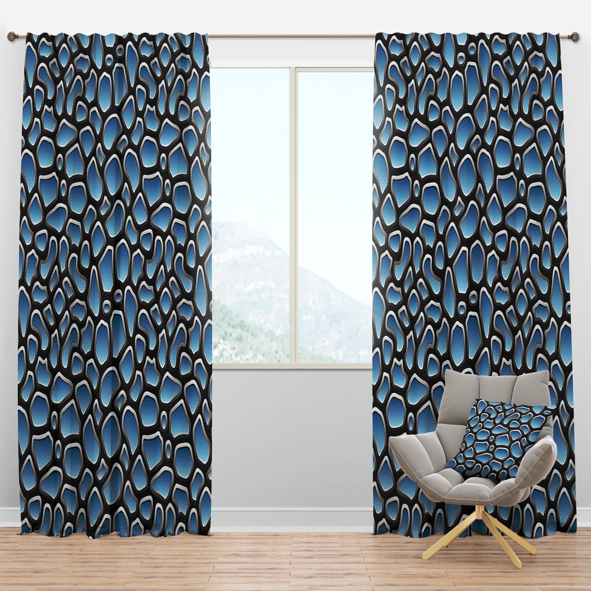 Designart 'Scandinavian Pattern IX' Modern & Contemporary Blackout Curtain Panel