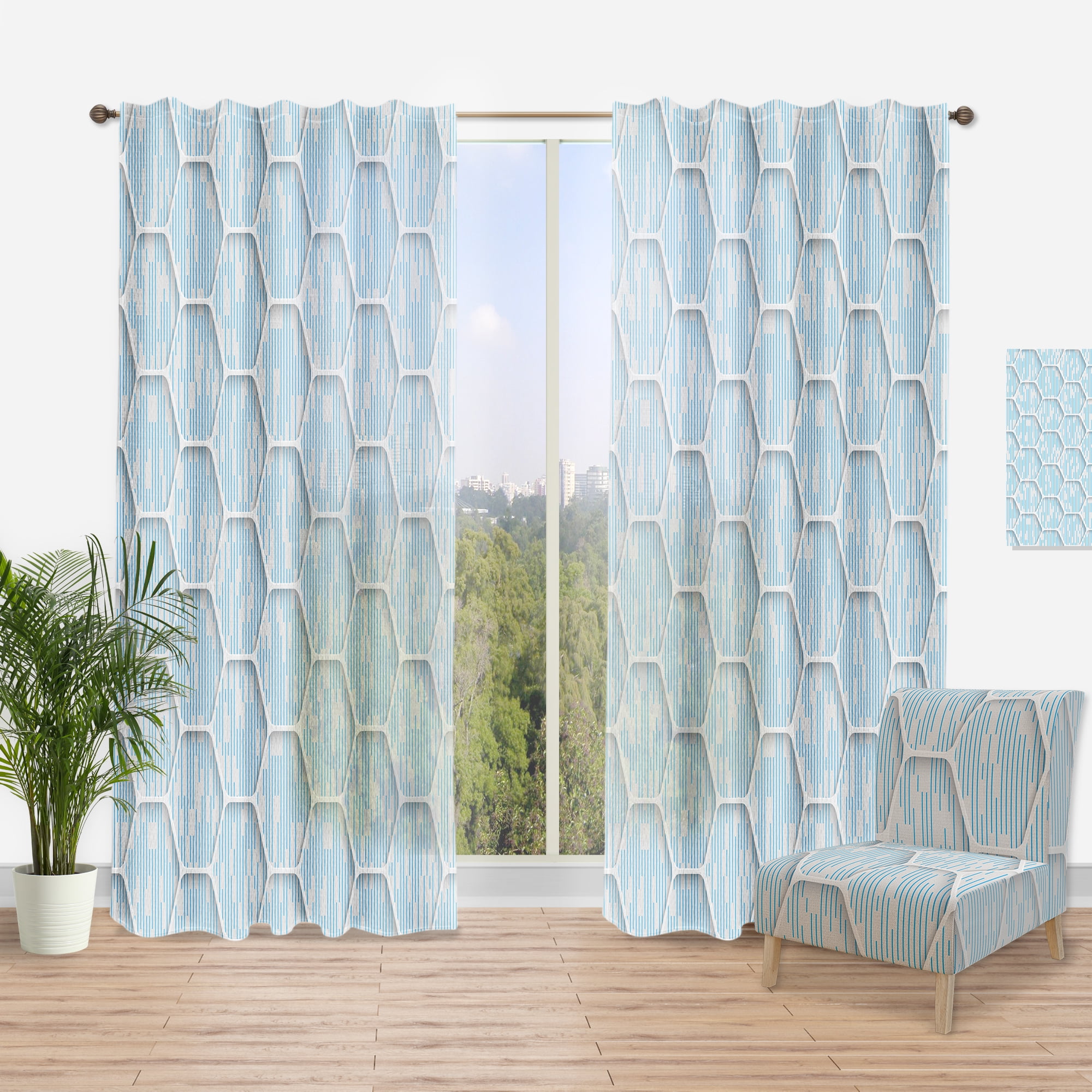 Designart 'Scandinavian Pattern V' Modern & Contemporary Curtain Panel