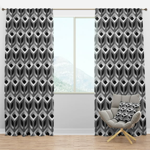 Designart 'Scandinavian Pattern VI' Scandinavian Blackout Curtain Panel