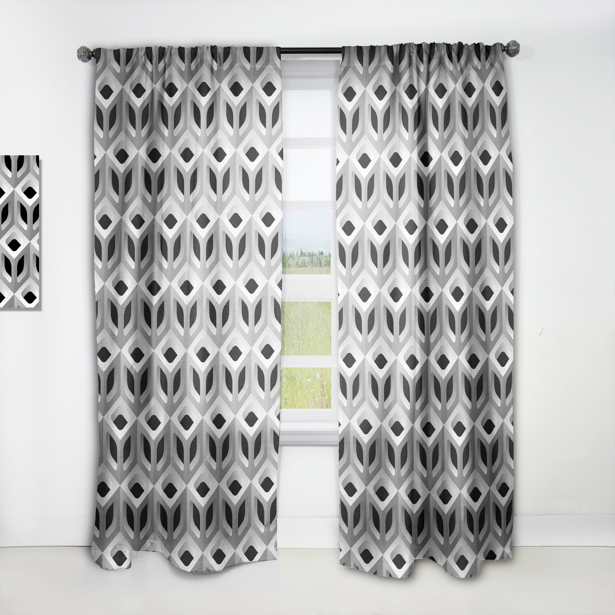 Designart 'Scandinavian Pattern VI' Scandinavian Curtain Panel