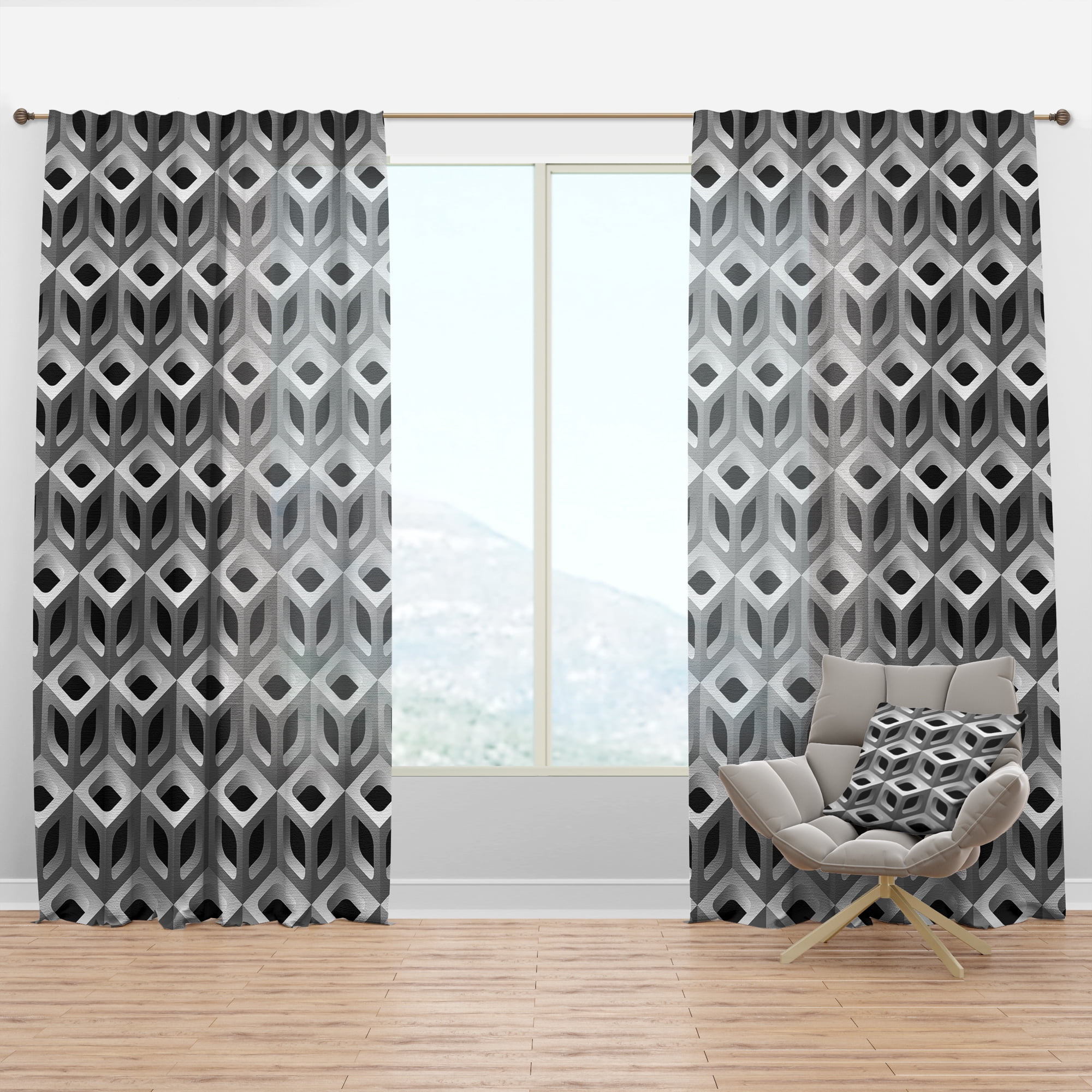 Designart 'Scandinavian Pattern VI' Scandinavian Curtain Panel