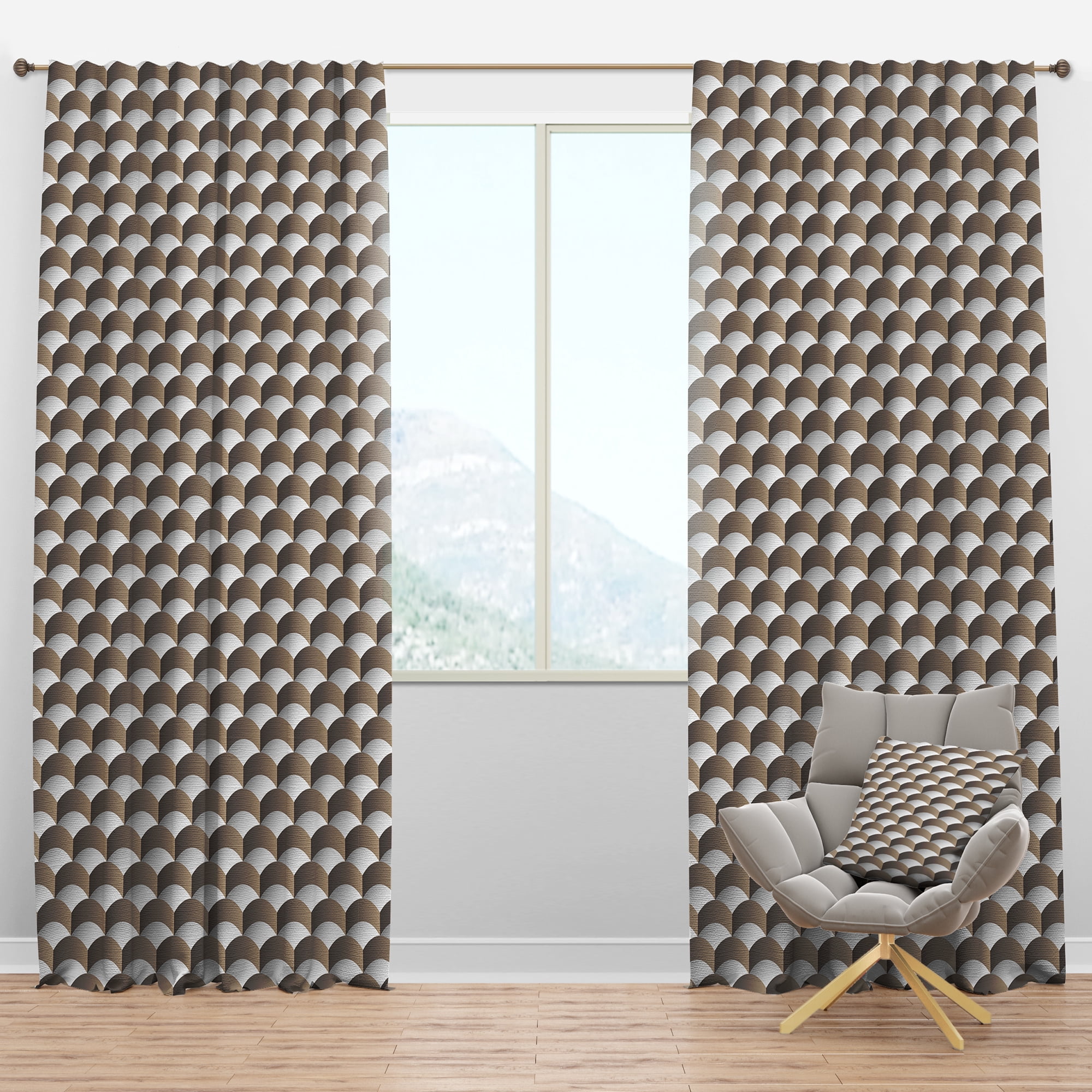 Designart 'Scandinavian Pattern VII' Scandinavian Blackout Curtain Panel