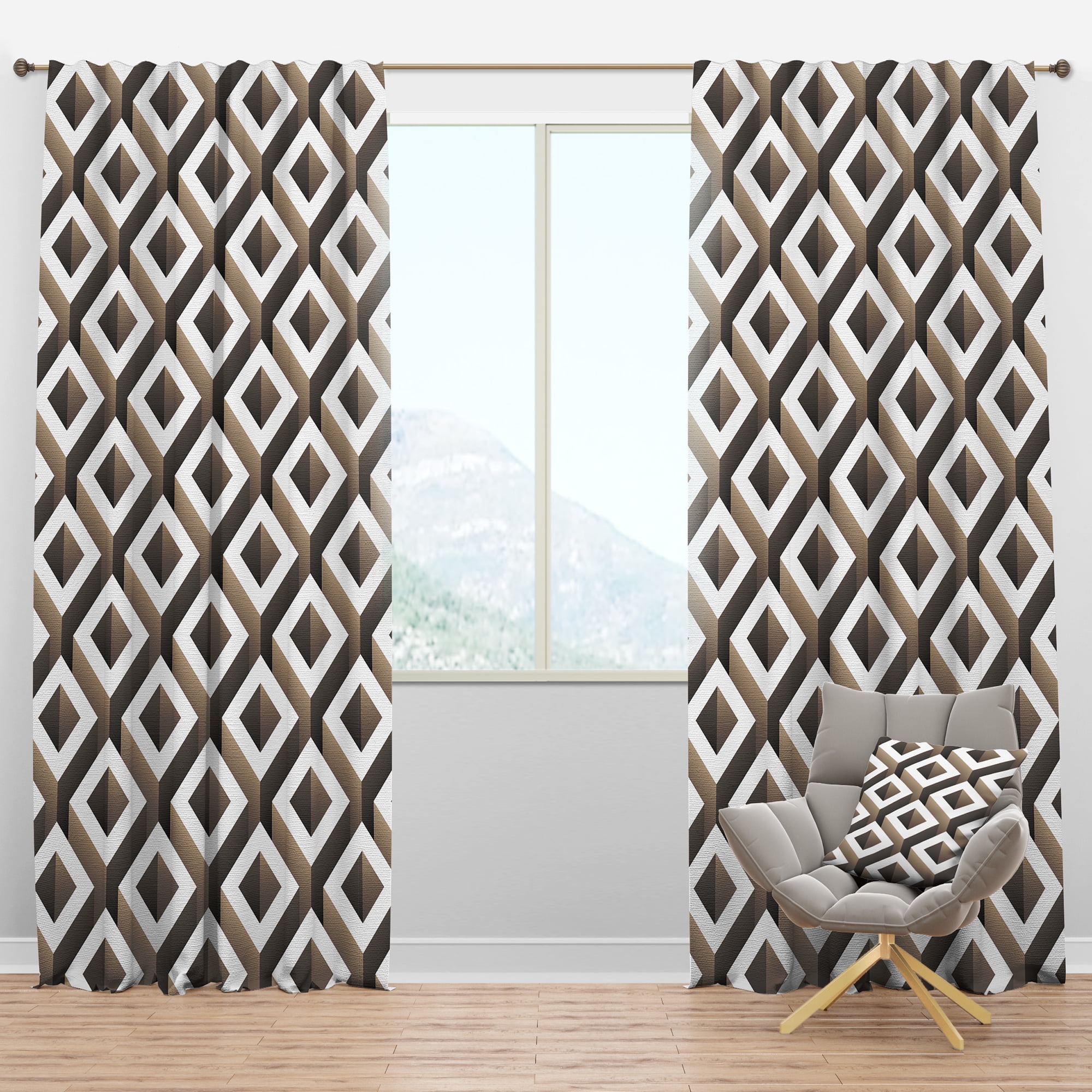 Designart 'Scandinavian Pattern VIII' Scandinavian Blackout Curtain Panel