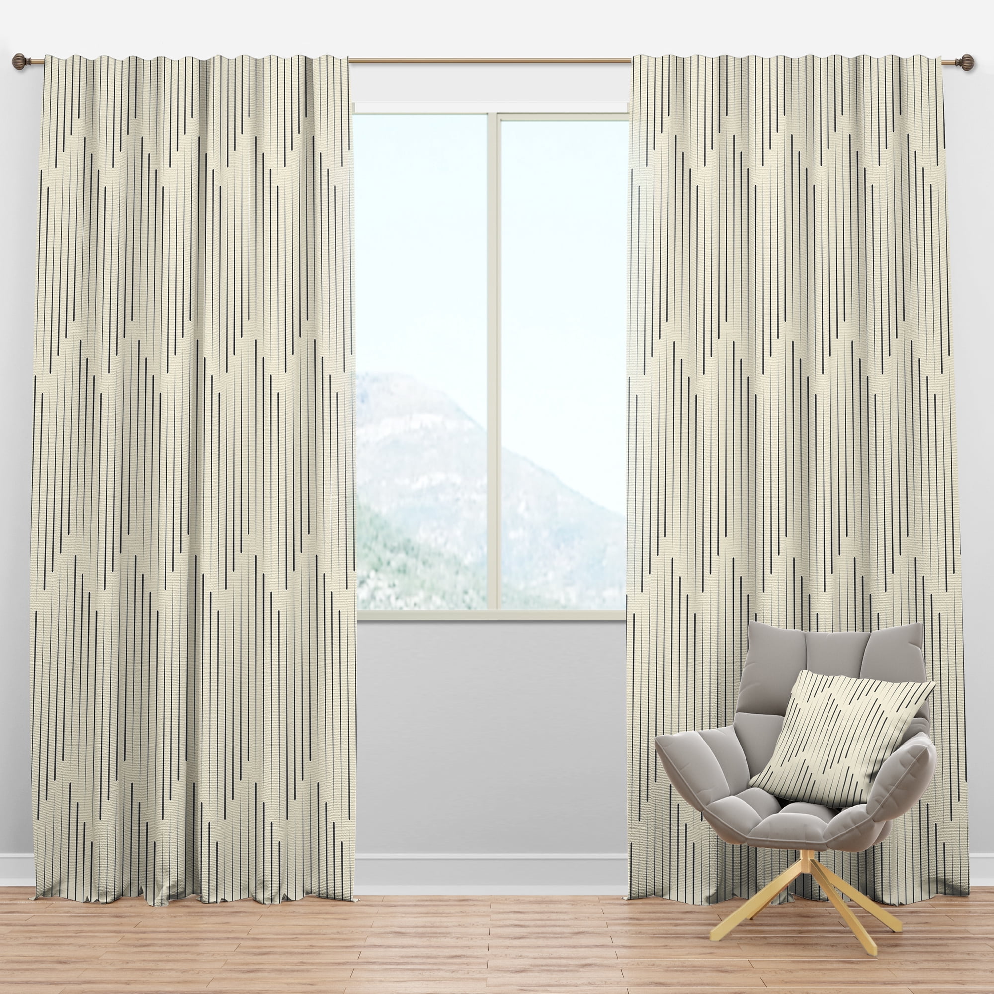 Designart 'Scandinavian Pattern XII' Scandinavian Blackout Curtain Panel