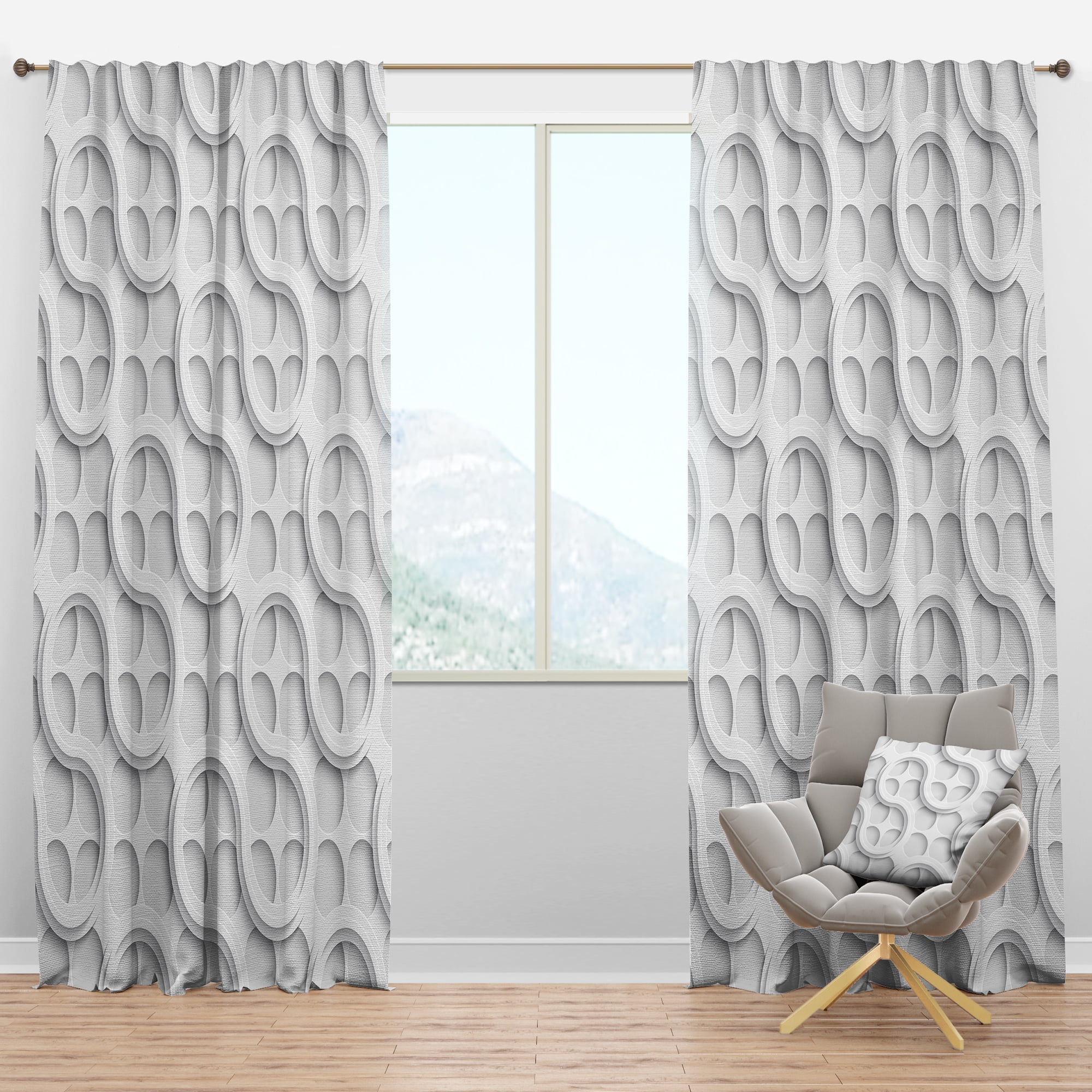 Designart 'Scandinavian Pattern XIII' Scandinavian Blackout Curtain Panel