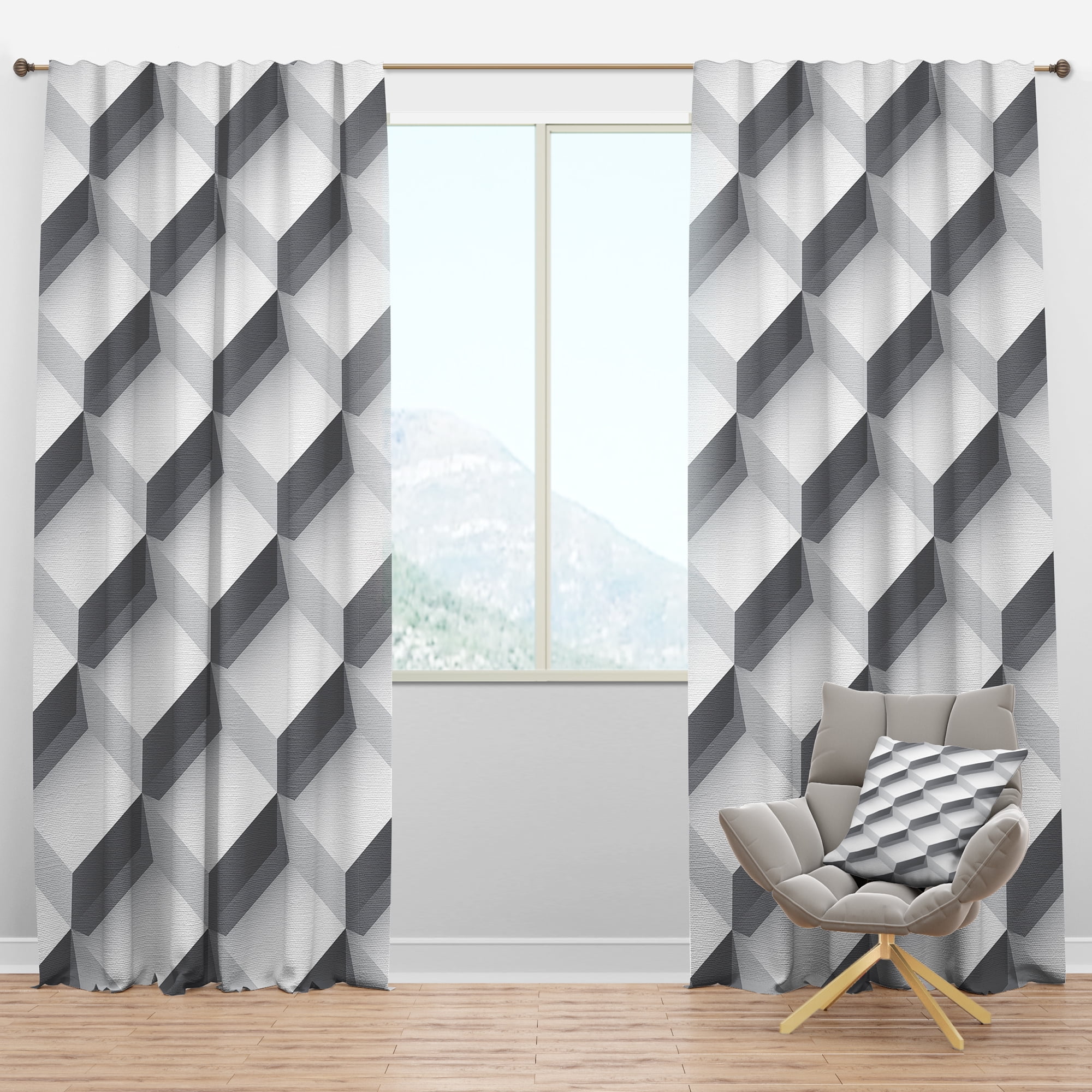 Designart 'Scandinavian Pattern XIV' Scandinavian Blackout Curtain Panel
