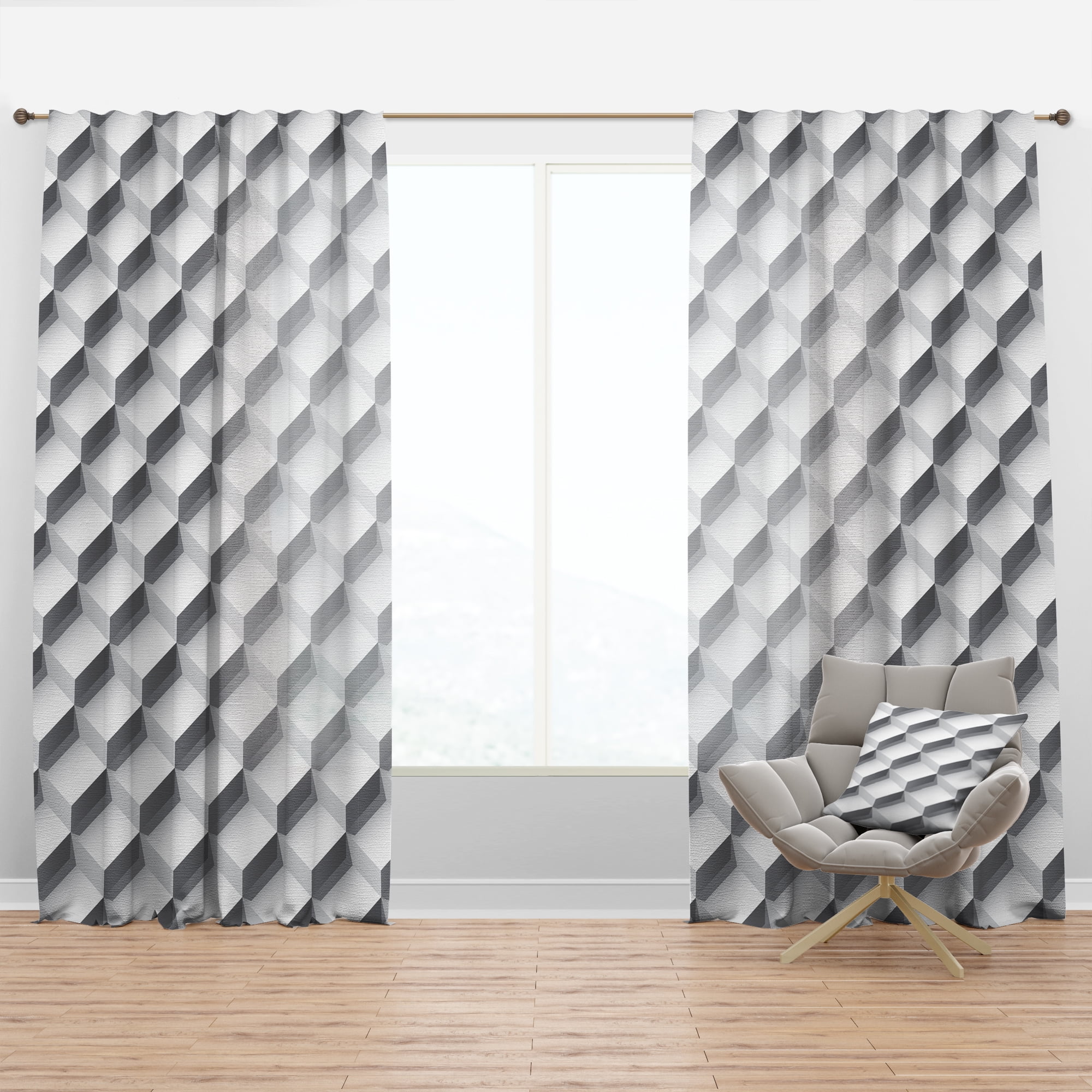Designart 'Scandinavian Pattern XIV' Scandinavian Curtain Panel