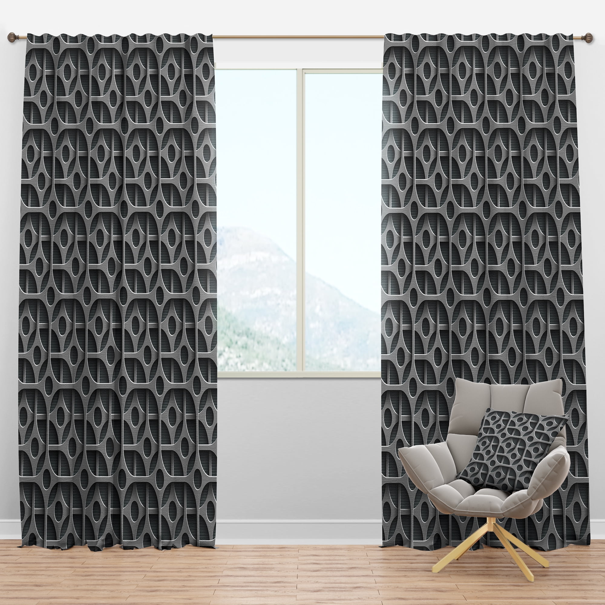 Designart 'Scandinavian Pattern XIX' Scandinavian Blackout Curtain Panel