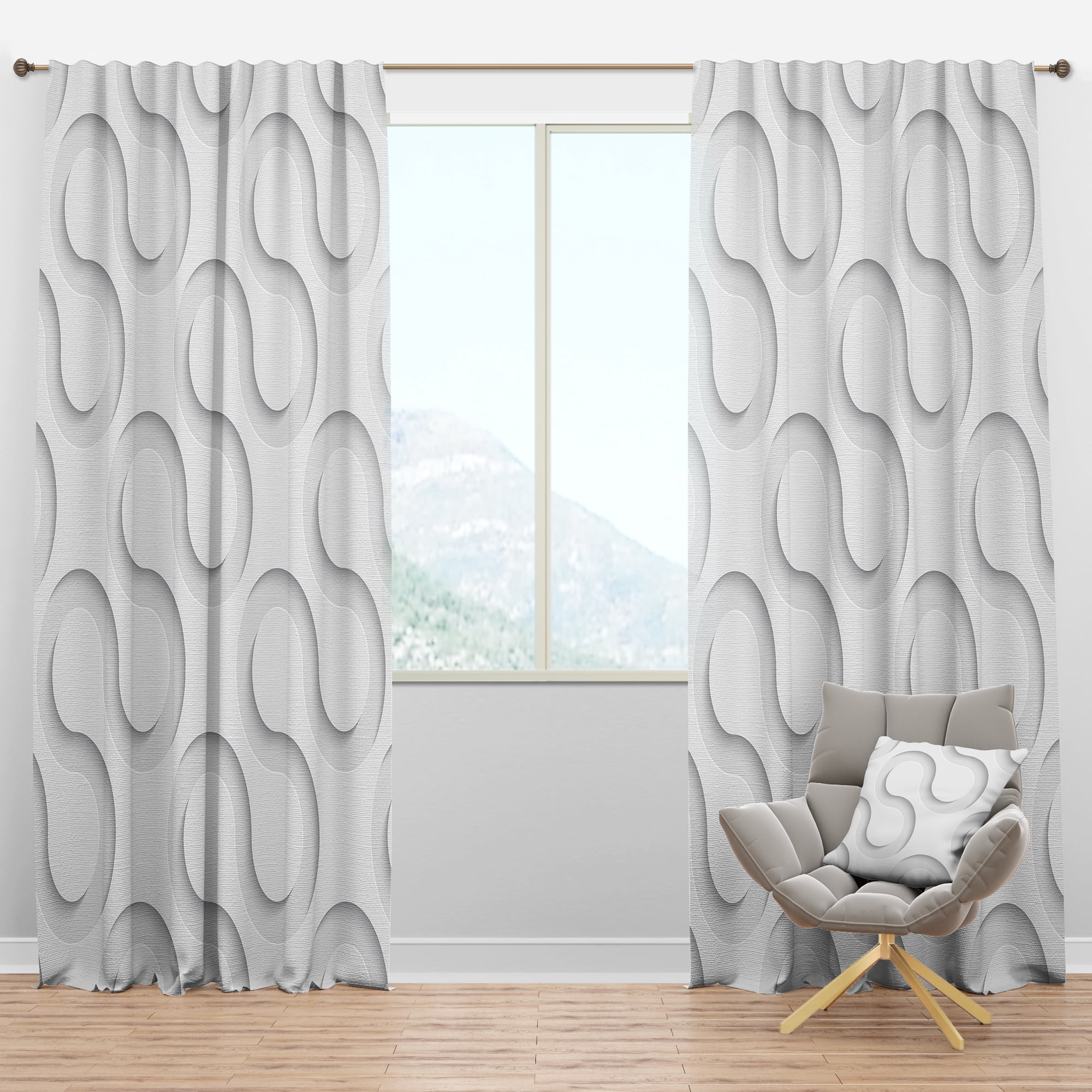 Designart 'Scandinavian Pattern XV' Scandinavian Blackout Curtain Panel
