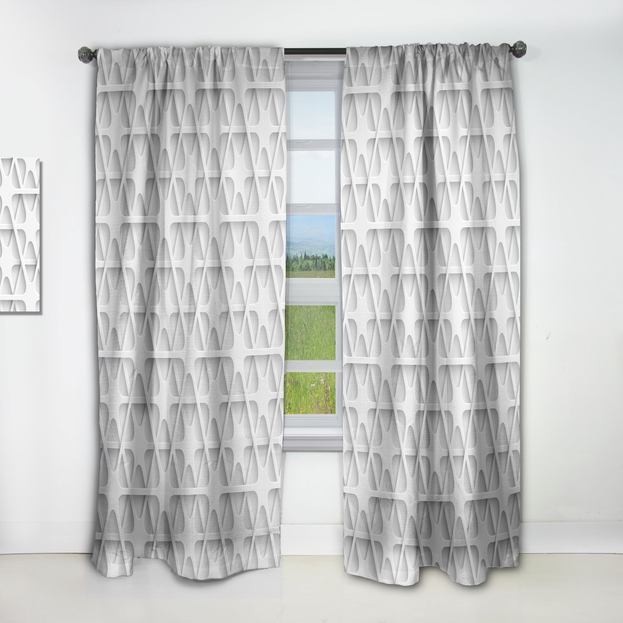 Designart 'Scandinavian Pattern XVI' Scandinavian Curtain Panel