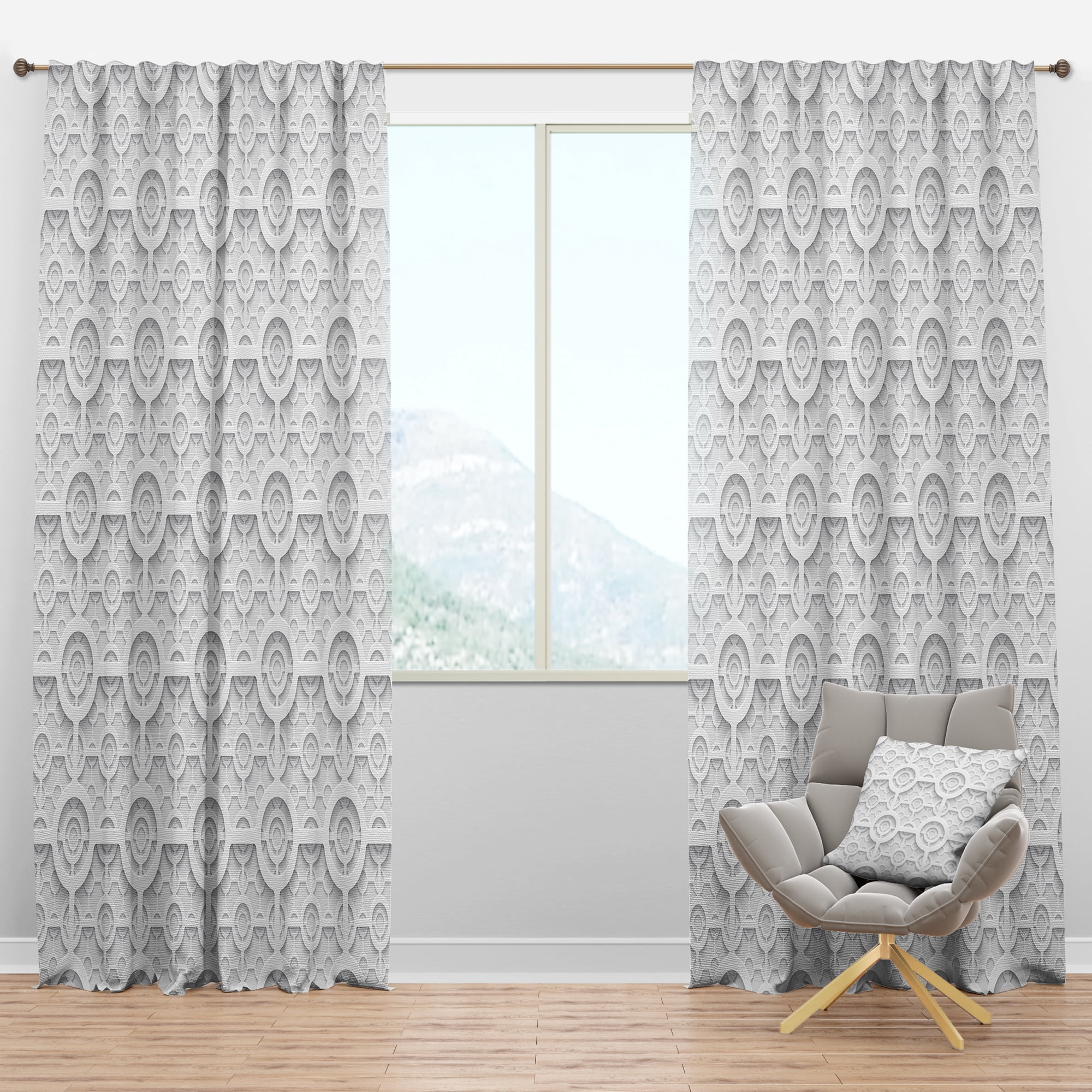 Designart 'Scandinavian Pattern XVII' Scandinavian Blackout Curtain Panel