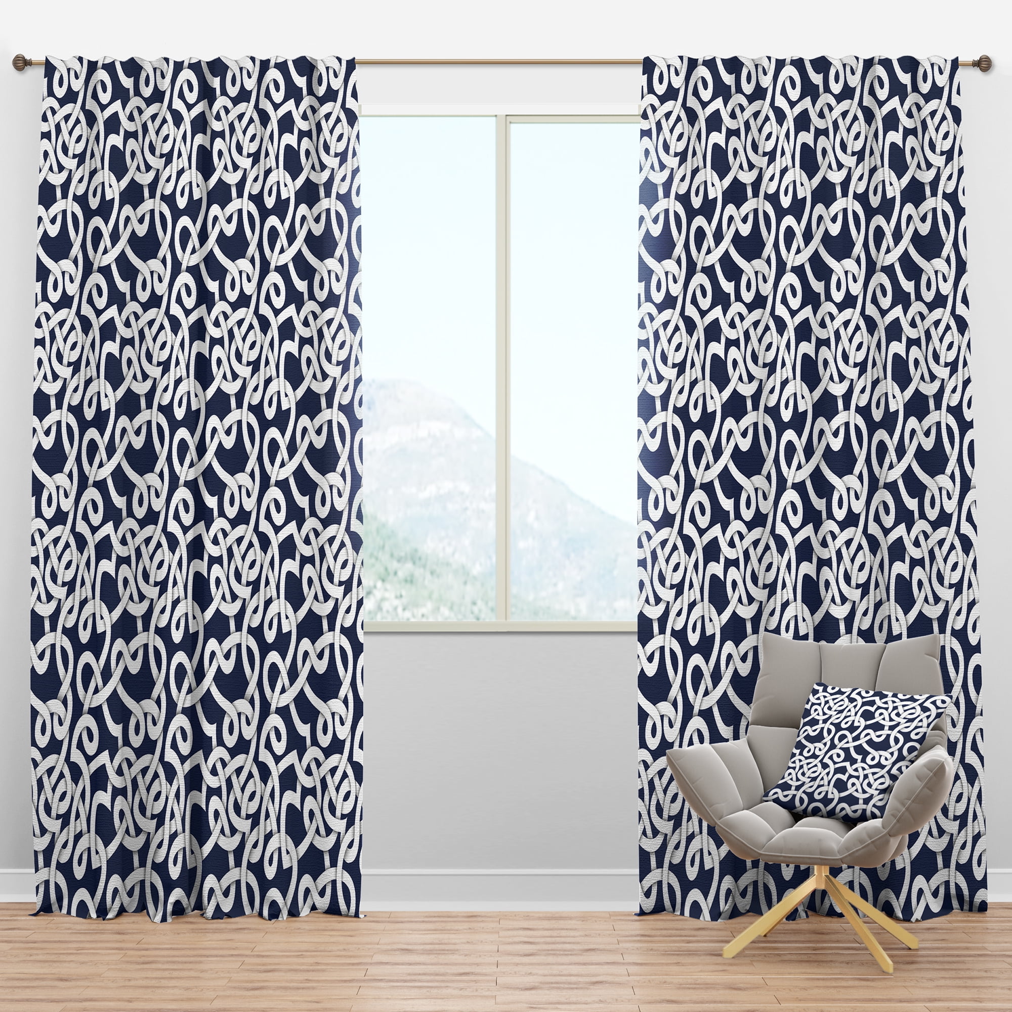 Designart 'Scandinavian Pattern XVIII' Modern & Contemporary Blackout Curtain Panel