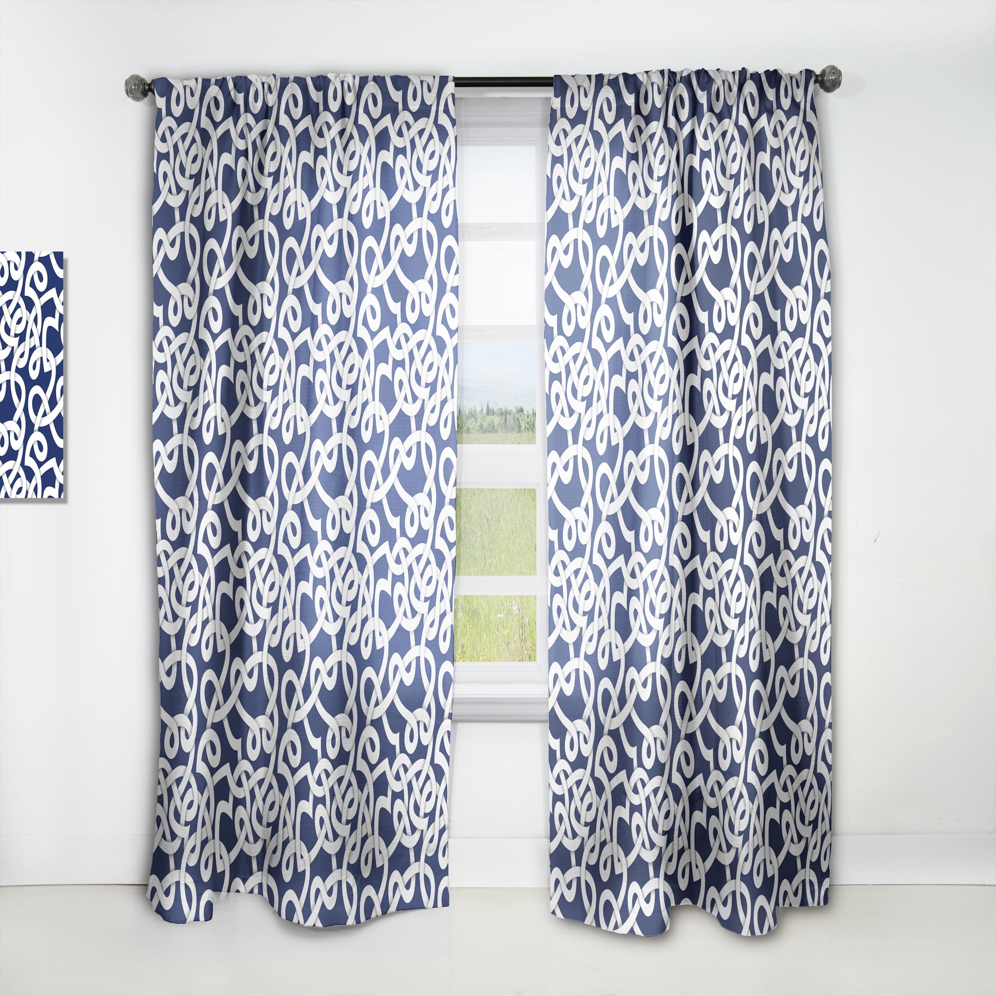 Designart 'Scandinavian Pattern XVIII' Modern & Contemporary Curtain Panel