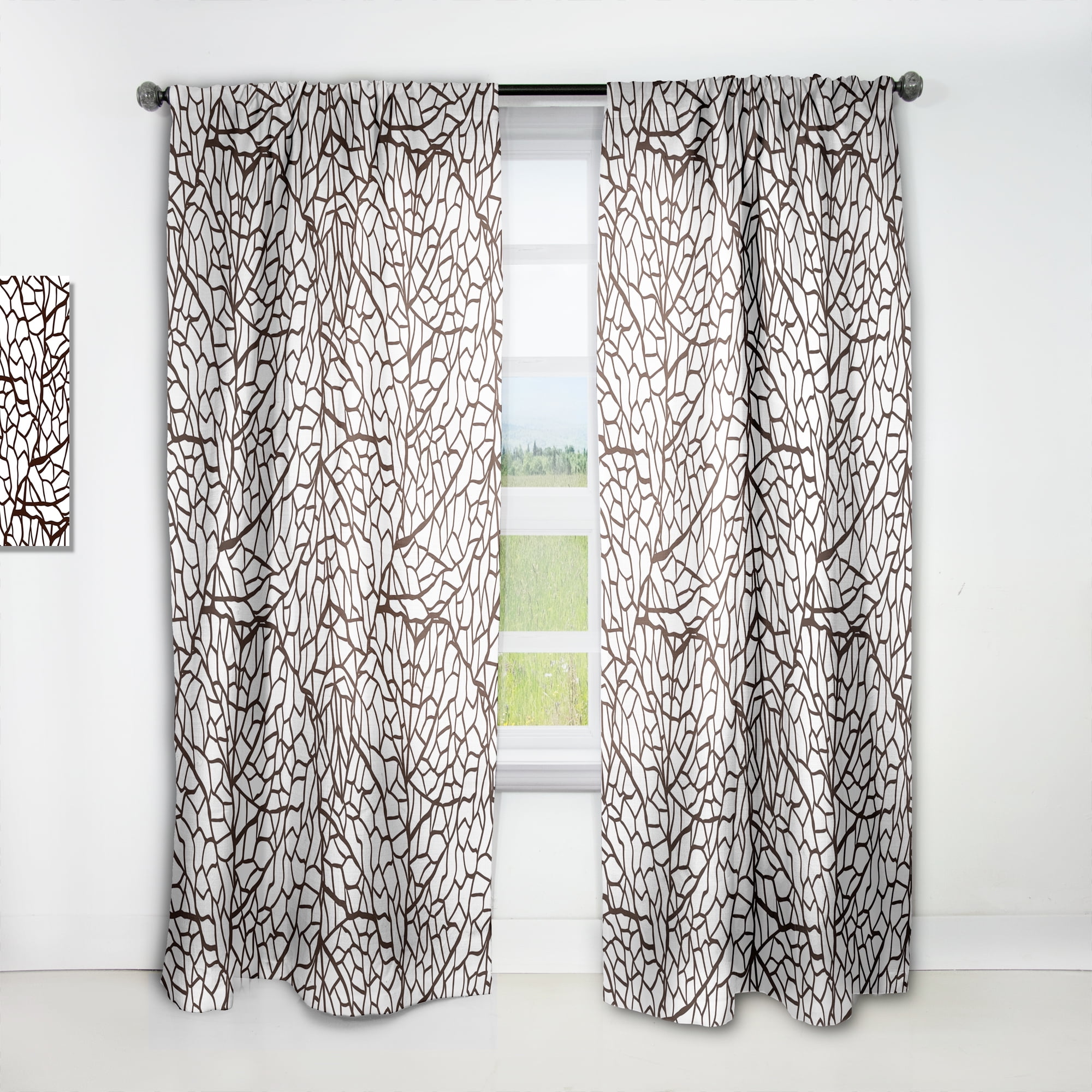 Designart 'Scandinavian Pattern XX' Abstract Curtain Panel