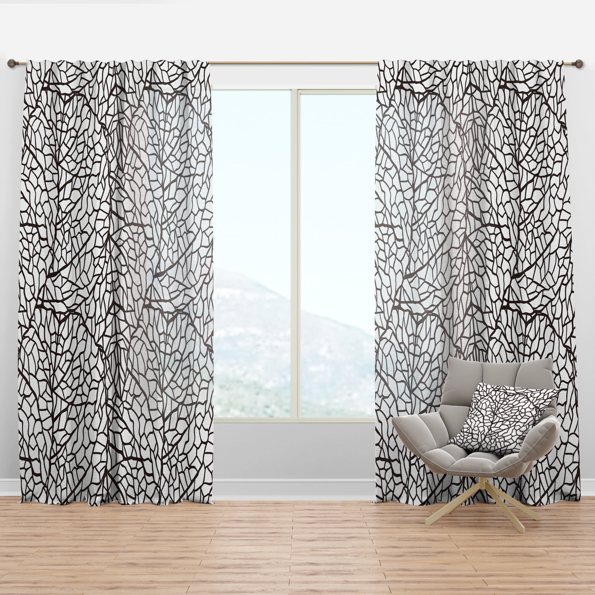 Designart 'Scandinavian Pattern XX' Abstract Curtain Panel