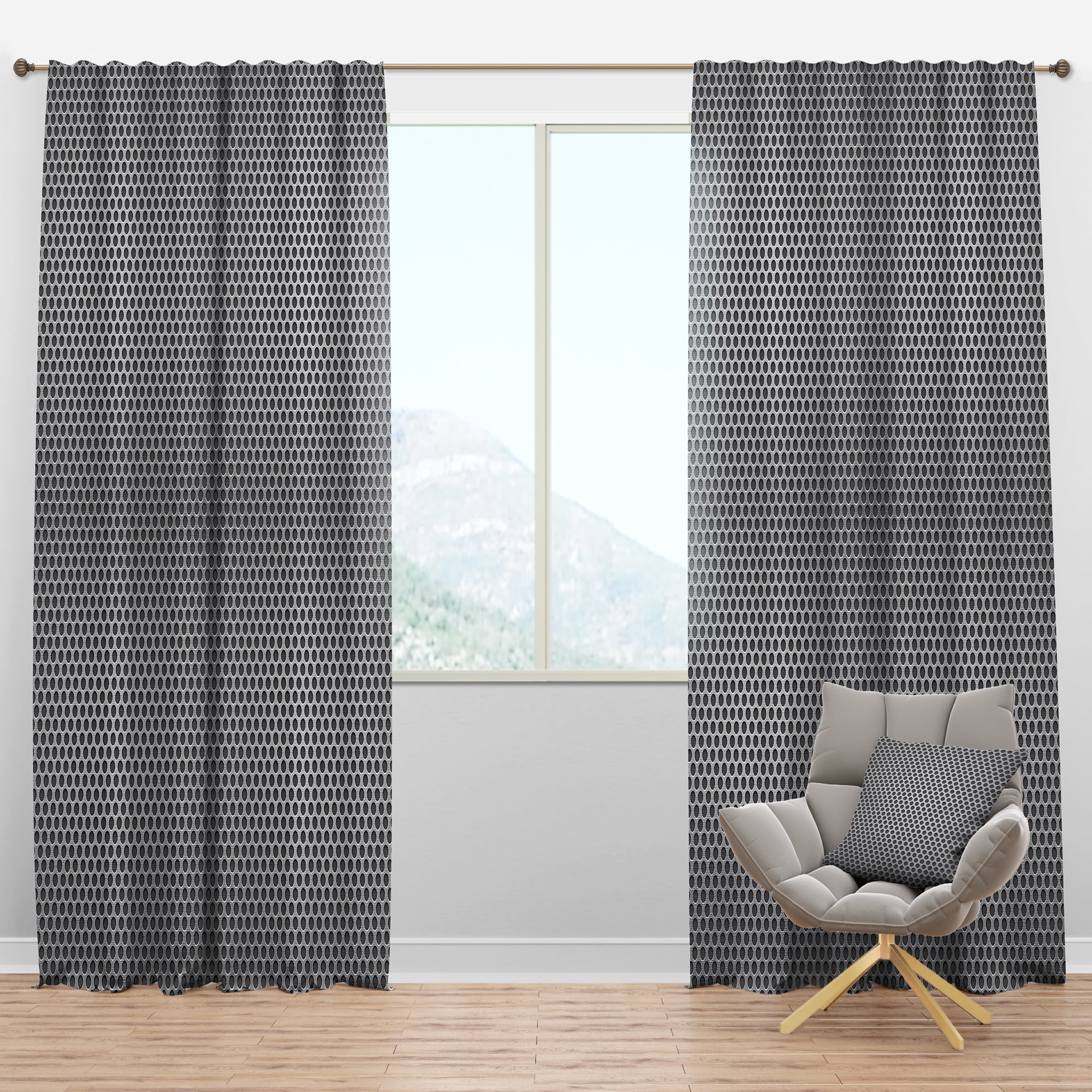 Designart 'Scandinavian Pattern XXI' Abstract Blackout Curtain Panel
