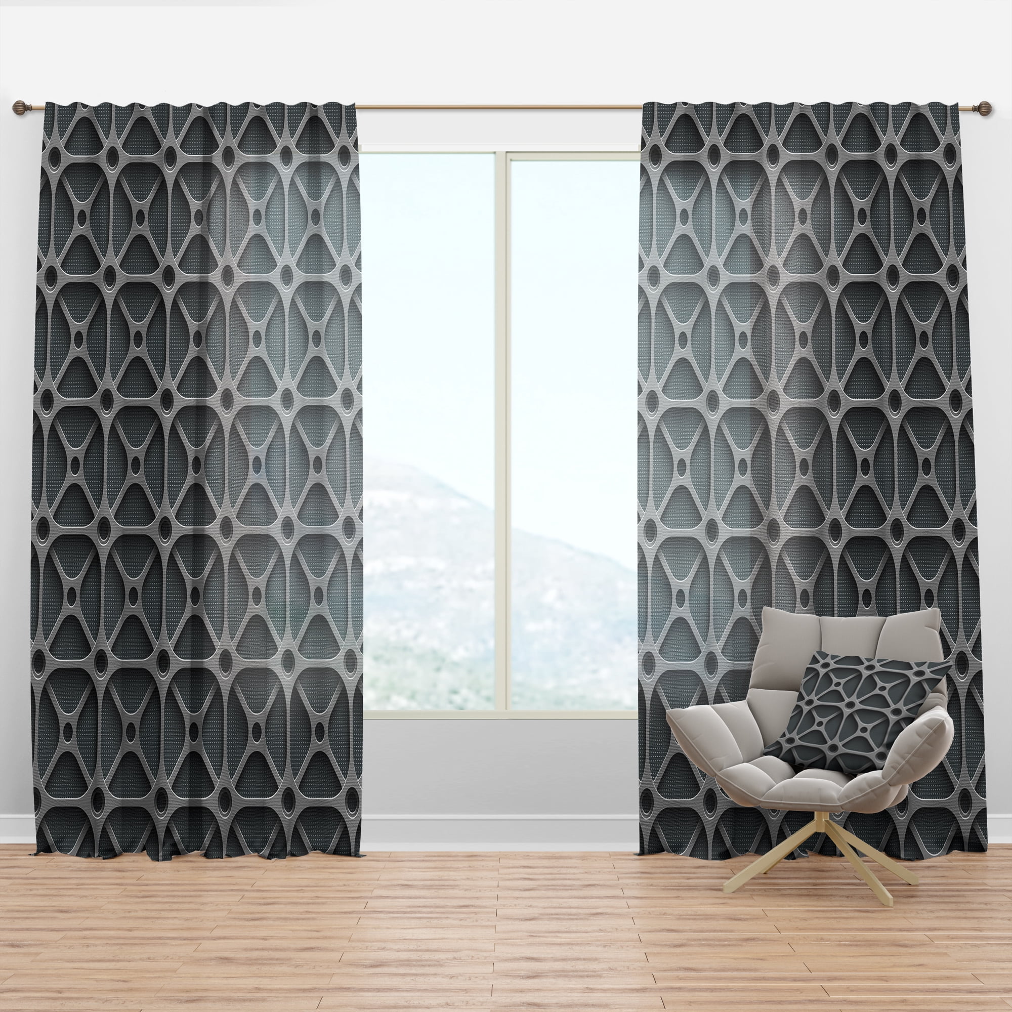 Designart 'Scandinavian Pattern XXIII' Modern & Contemporary Curtain Panel
