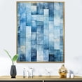 thumbnail image 1 of Designart "Scandinavian Tiles in White and Blue V" Abstract Framed Wall Art - Modern White Abstract Tile Living Room Framed Canvas Art, 1 of 6