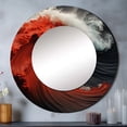 thumbnail image 1 of Designart "Scarlet And Ivory Wave Vivid Amazement" Beach Rund Mirror For Wall Decor - Large Red Round Print Mirror - Round Coastal Mirror - Wall Mounted Round Large Mirror - 29" x 29", 1 of 6