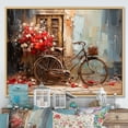 thumbnail image 1 of Designart "Scarlet Trek Blooming Journey" Bicycle Floater Framed Wall Art Living Room, 1 of 5