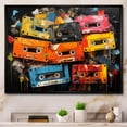 thumbnail image 1 of Designart "Scattered Across Cassette Tapes II" Music Floater Framed Wall Art Print, 1 of 7