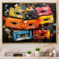 thumbnail image 1 of Designart "Scattered Across Cassette Tapes II" Music Floater Framed Wall Art Print, 1 of 7