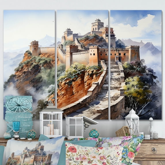 Designart "Scenic Asian Beauty III" Chinese Art Living Room Set