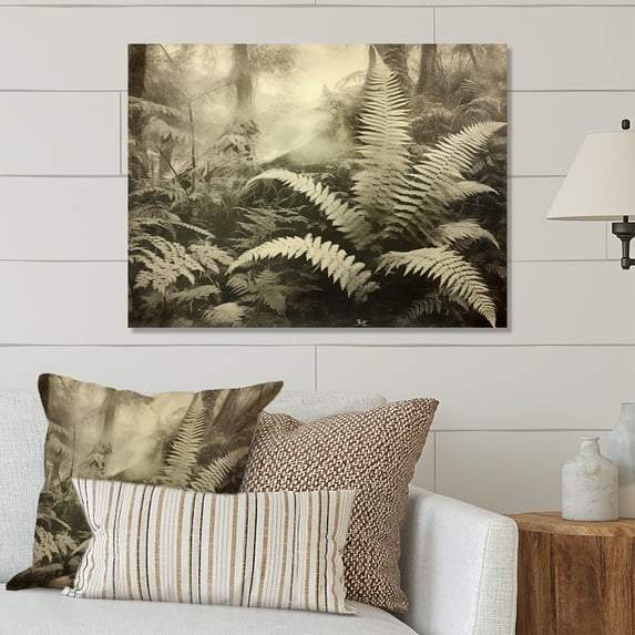 Designart "Scenic Beauty of Green Ferns V" Floral Metal Wall Art Prints
