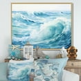 thumbnail image 1 of Designart "Scenic Blue Ocean In Motion IV" Ocean Floater Framed Wall Art Living Room, 1 of 5