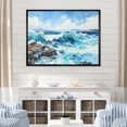 thumbnail image 1 of Designart "Scenic Blue Ocean In Motion" Ocean Floater Framed Canvas Prints, 1 of 5