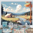thumbnail image 1 of Designart "Scenic Camping By The River II" Camping Travel Wall Art Prints, 1 of 7