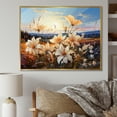 thumbnail image 1 of Designart "Scenic Lilies Field In Mountain Setting I" Flowers Floater Framed Wall Art Prints, 1 of 5