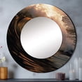 thumbnail image 1 of Designart "Scenic Photo Of Beach Waves" Coastal Waves Black Large Round Mirror - Round Bedroom Mirror Wall Decor - Coastal Round Printed Mirror - 29" x 29", 1 of 6