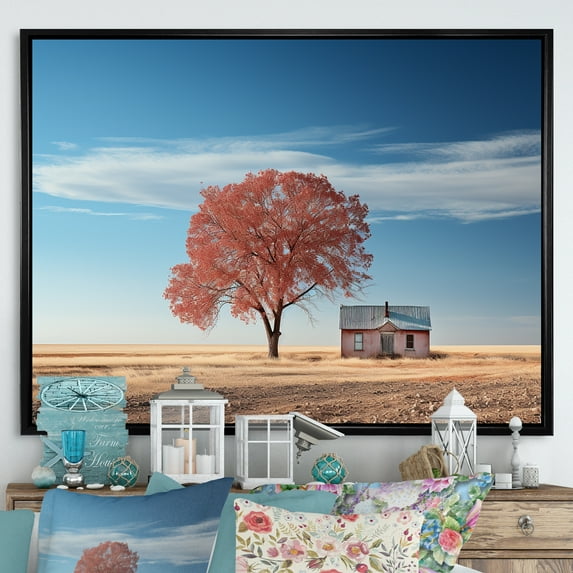 Designart "Scenic Prairie Panorama" Prairies Floater Framed Canvas Art Print