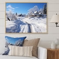 thumbnail image 1 of Designart "Scenic Snowy Country Roads II" Landscapes Framed Wall Art - Coastal Blue Landscape Cottage Mountains Winter Bedroom Framed Canvas Wall Art, 1 of 6