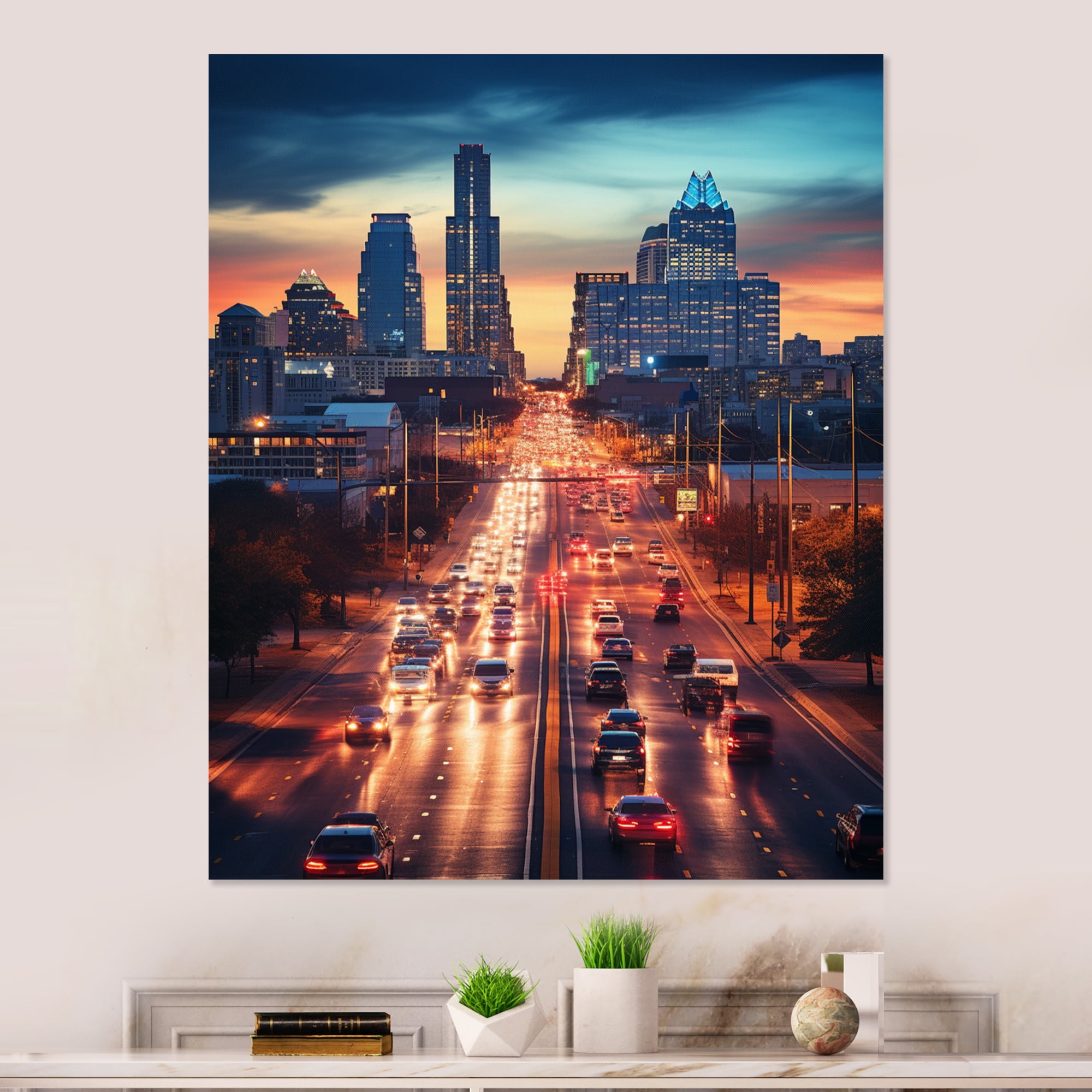 Designart "Scenic Spot in Austin s Beautiful Cityscape II" Austin Metal