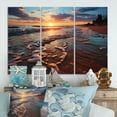 thumbnail image 1 of Designart "Scenic Sunset Beach I" Nautical & Beach Metal Wall Décor Set, 1 of 5