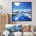 thumbnail image 1 of Designart "Scenic Views of a Modern Blue Bridge II" Architecture Floater Framed Canvas Wall Art, 1 of 7