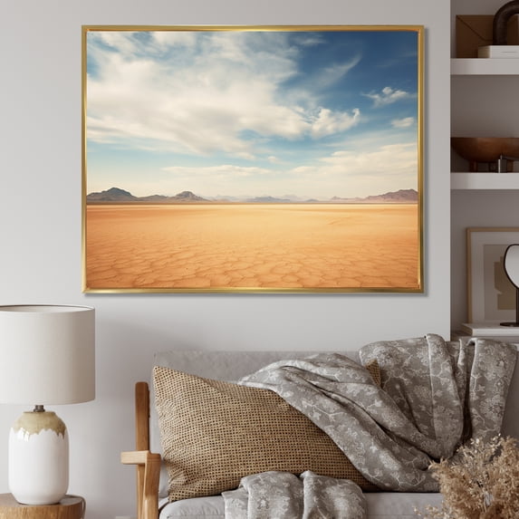 Designart "Scenic horizon Desert Infinite Horizon II" Landscapes Floater Framed Wall Decor