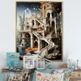 thumbnail image 1 of Designart "Schematic Sketch Of A Fortress" Classics Floater Framed Wall Decor, 1 of 5
