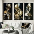 thumbnail image 1 of Designart "Sci-Fi Portrait Cyborg Soldier in White & Gold II" Robot Framed Wall Art Set Of 3 - Gold Modern Frame Gallery Set For Office Decor, 1 of 6