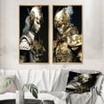 thumbnail image 1 of Designart "Sci-Fi Portrait White & Gold Cyborg Soldier I" Robot Framed Wall Art Set Of 2 - Modern Gold Framed Wall Art Set Of 2, 1 of 6