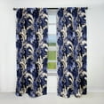 thumbnail image 1 of Designart "Scrolls Of Cobalt Blue Baroque I" Floral Blackout Curtain Panels, 1 of 4