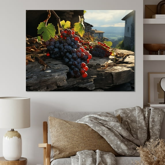 Designart "Sculptural Vinescape Scenic Beauty" Vineyard Canvas Wall Art