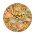 thumbnail image 1 of Designart 'Sea Sand and Seashell' Modern Wood Wall Clock, 1 of 5